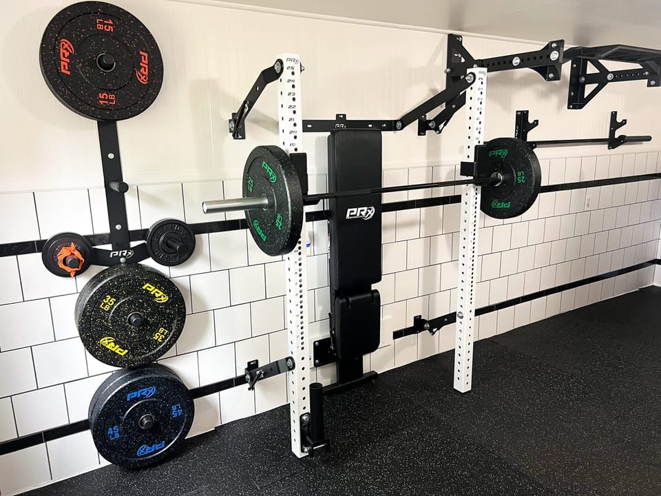 Squat rack in home gym