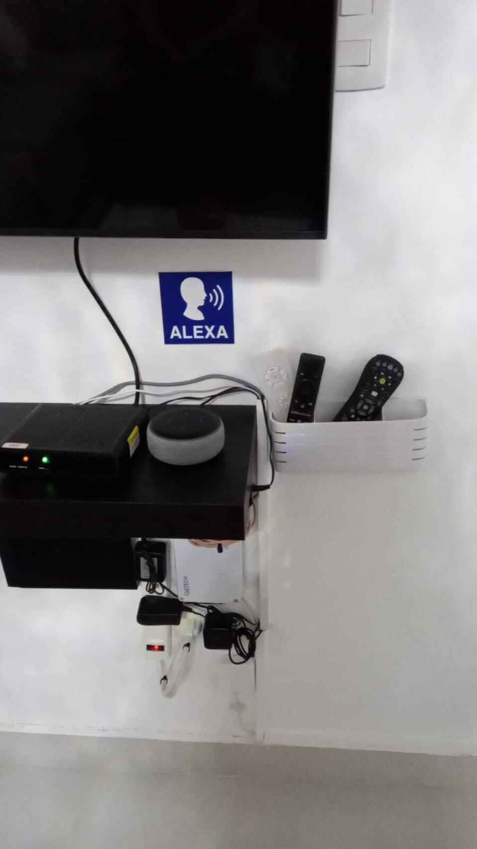Alexa divice located in living room.