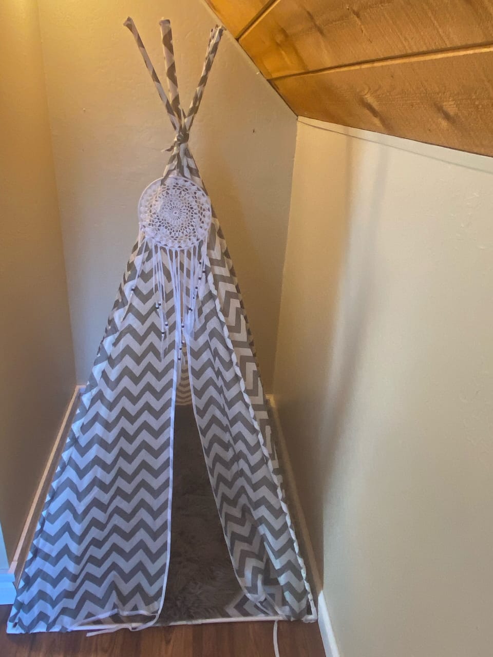 Littles love the tipi fort in the loft