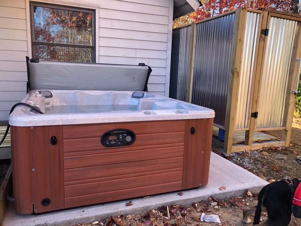 Hot Tub located on back deck of Lodge