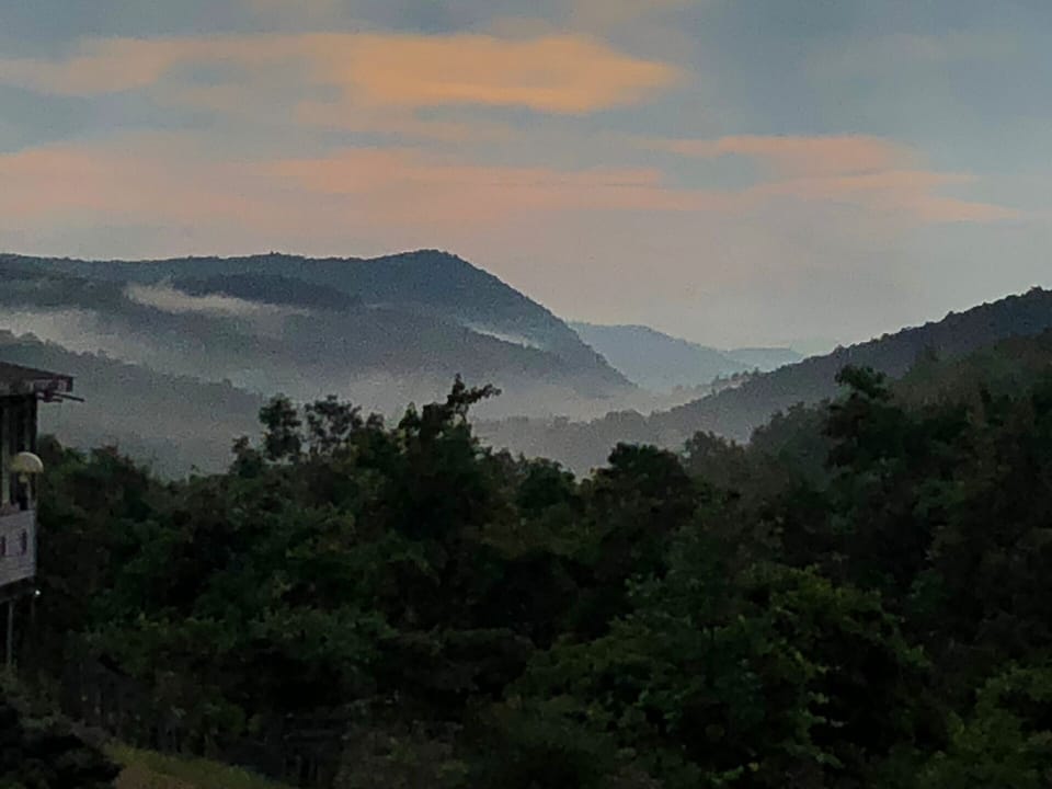 Mountain view on the property at dusk