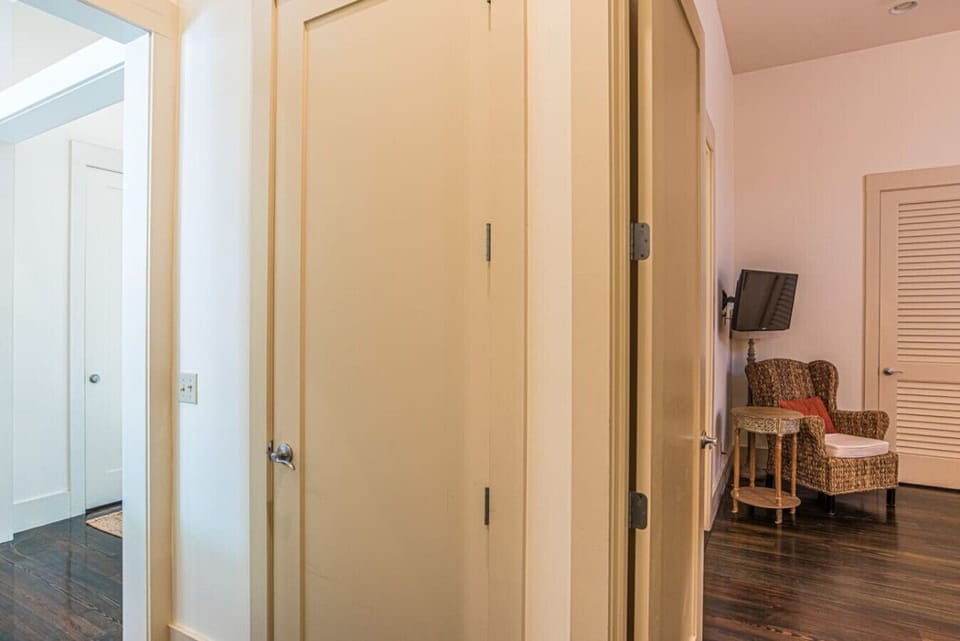 Guest master near the living areas with ensuite bathroom.