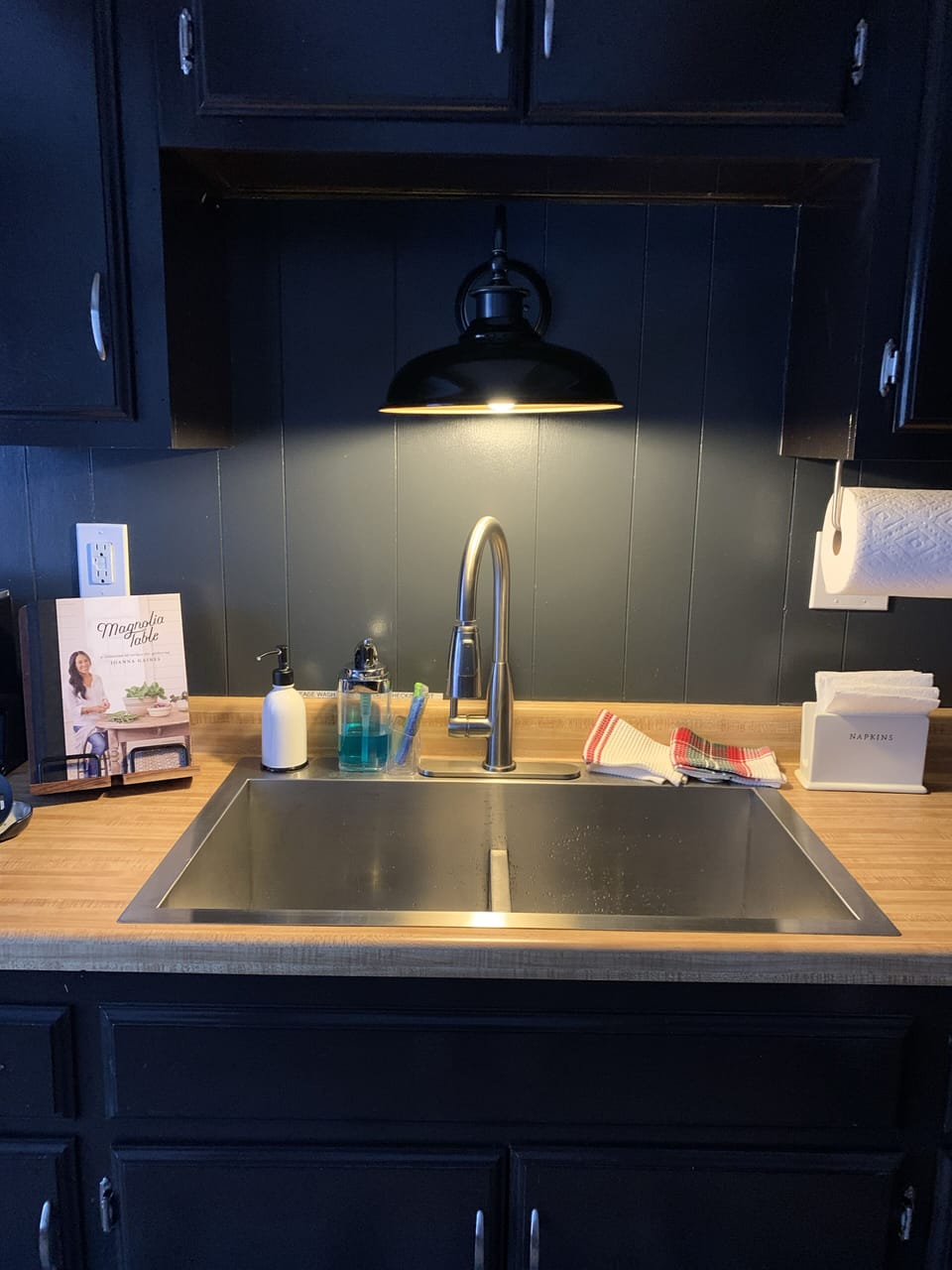 Double stainless sink gets it all done!