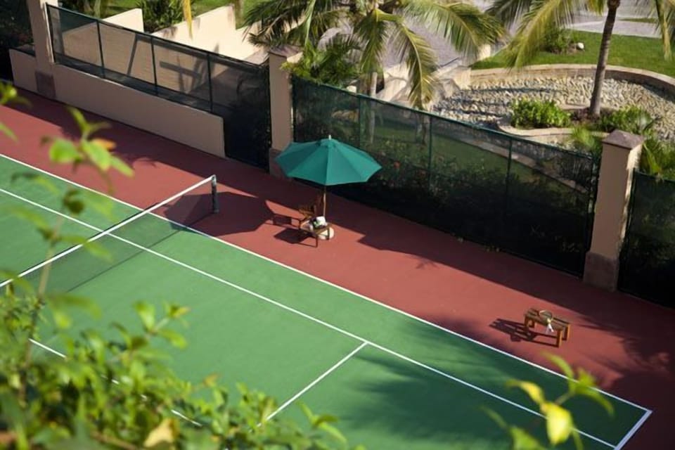 One of multiple tennis courts on the premises.