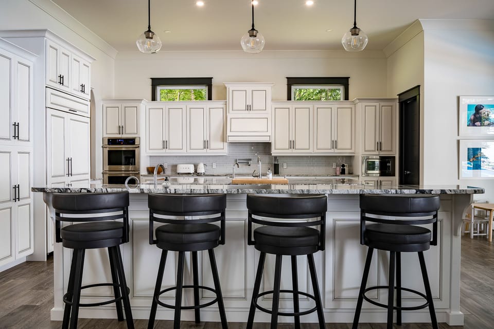 Chef's kitchen with double islands.