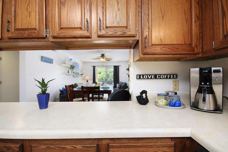 Coffee bar area in kitchen