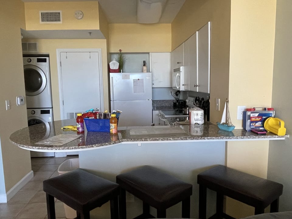 Granite Countertop with bar stools