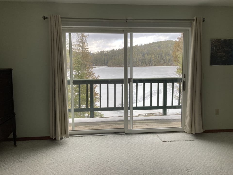 View of the Lake from Master Bedroom King size bed