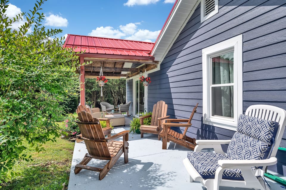 Enjoy comfortable seating on the patio area