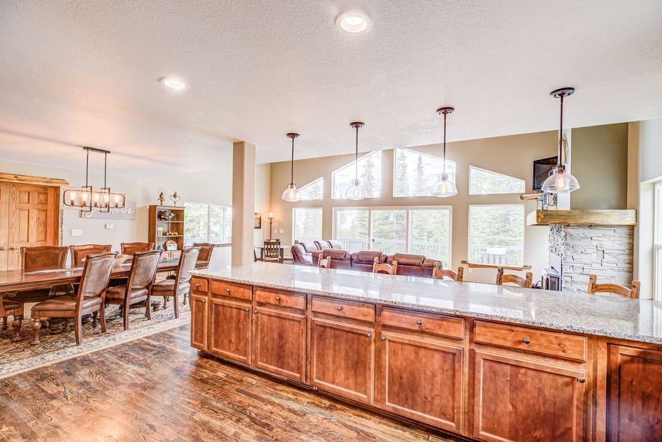 The open plan means everyone can relax and enjoy time together in the same room