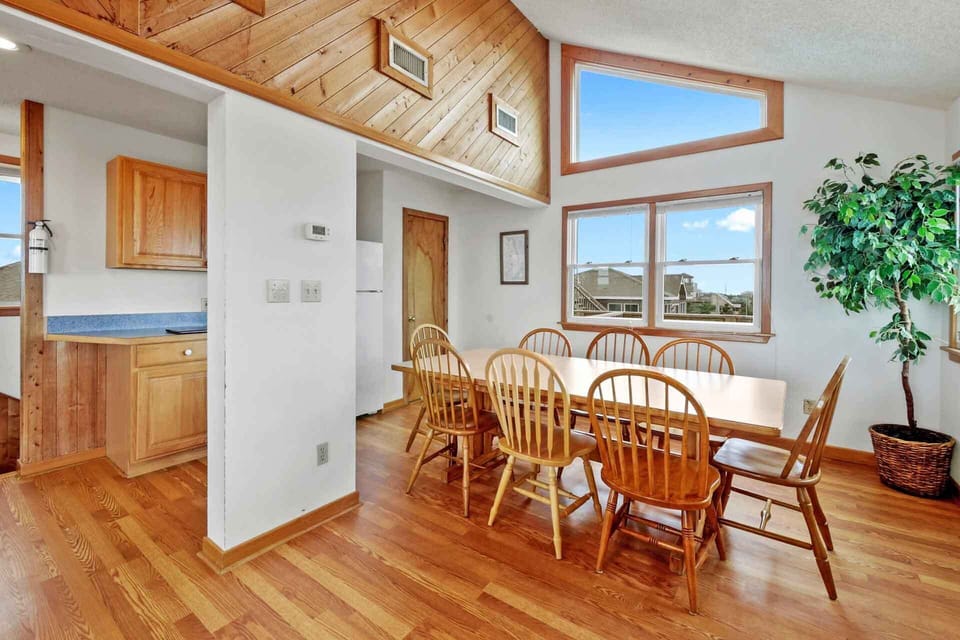 Comfortable dining area with ample seating.