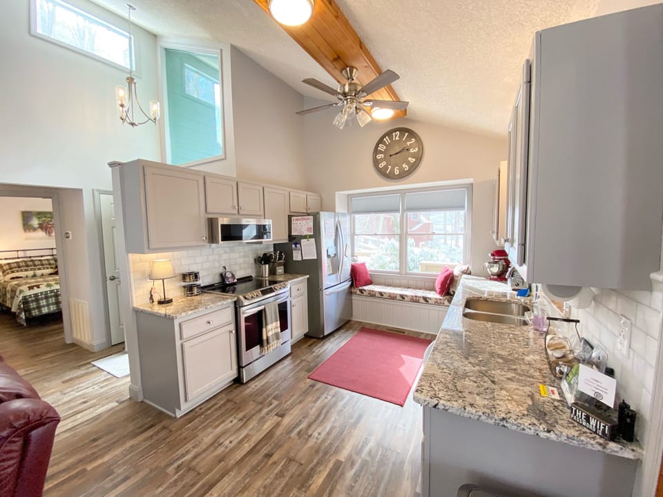 Fully stocked Kitchen with new appliances. 