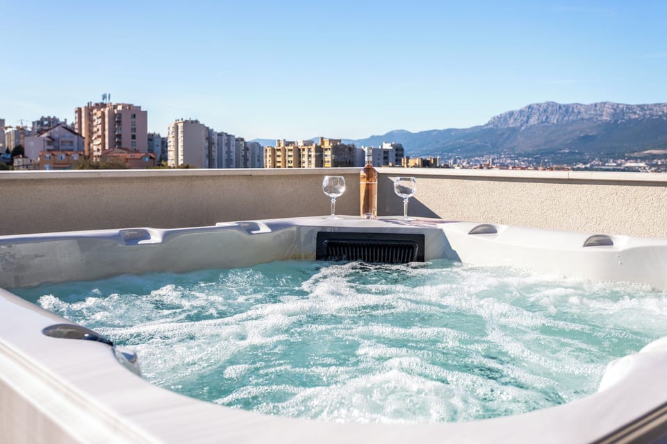 Terrace with jacuzzi & view