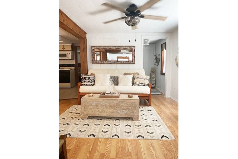 Living Room With Futon Double Bed