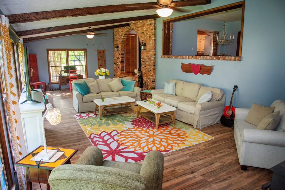 Chair on the right converts to a single sleeper sofa. 
