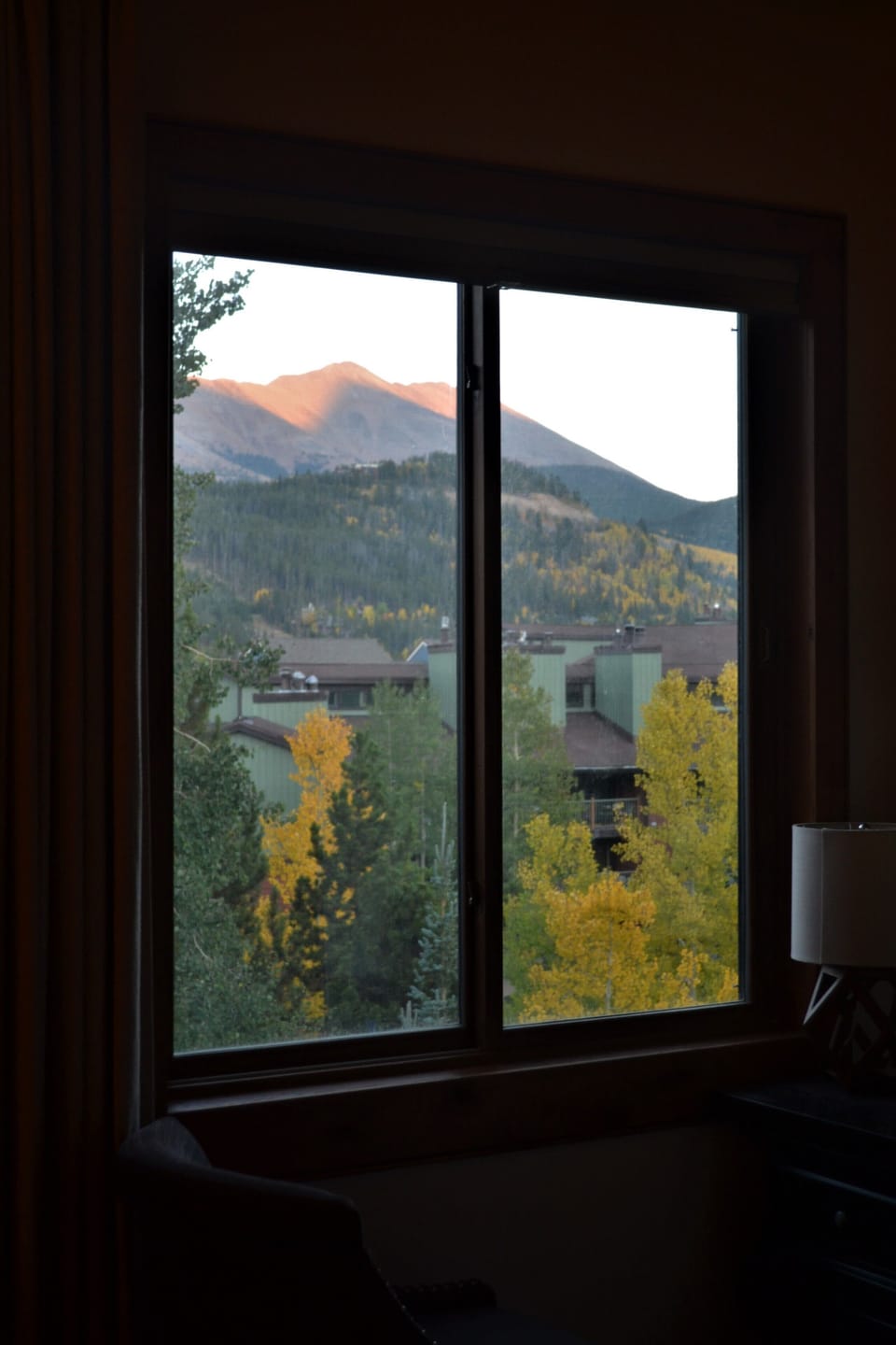 Relax and enjoy views of Baldy Mountain from the new living room sofa