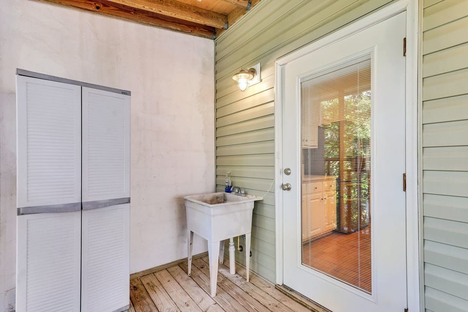 Work sink on screened-in back porch.