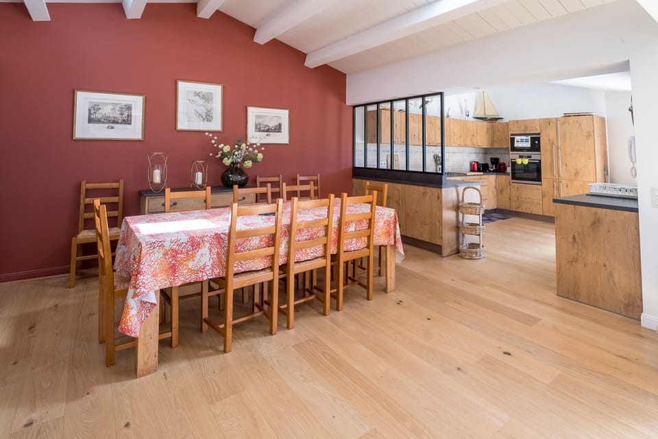Dining area open to the kitchen and living room