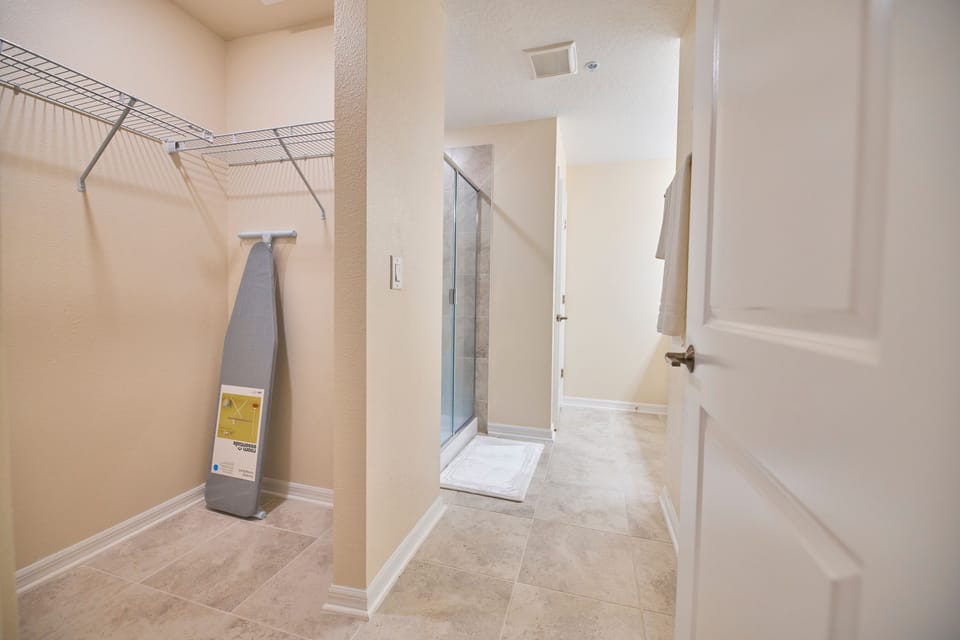 Walkway to the bathroom