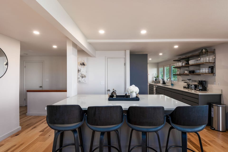 Kitchen island with 4 bar stools