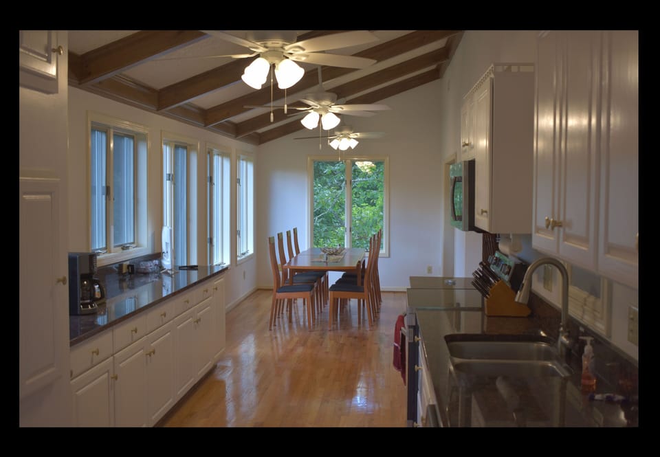 Granite counters and two stainless steel refrigerators, and even a dumbwaiter