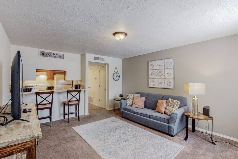 Living room area with pullout couch