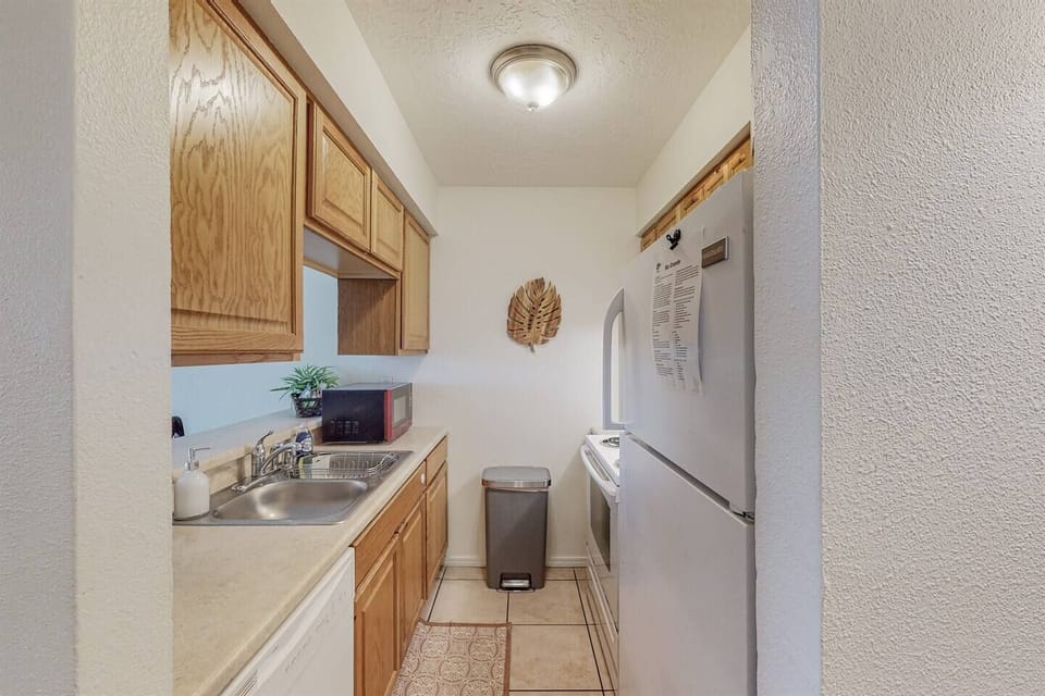 Enough space and cooking equipment to prepare a simple meal