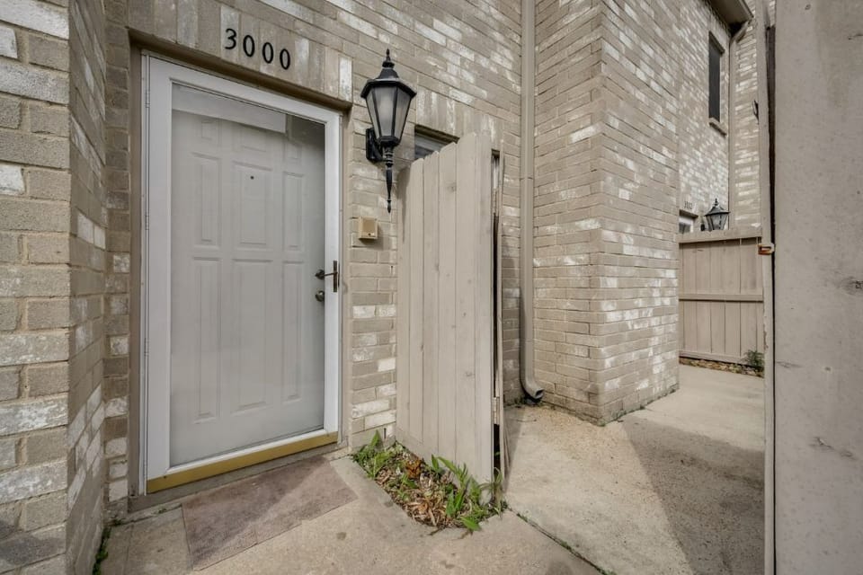 The Front Entrance & the Small Back Yard.