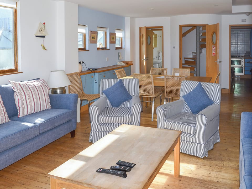 Beautiful far reaching views from the comfortable living area | Boathouse, Salcombe