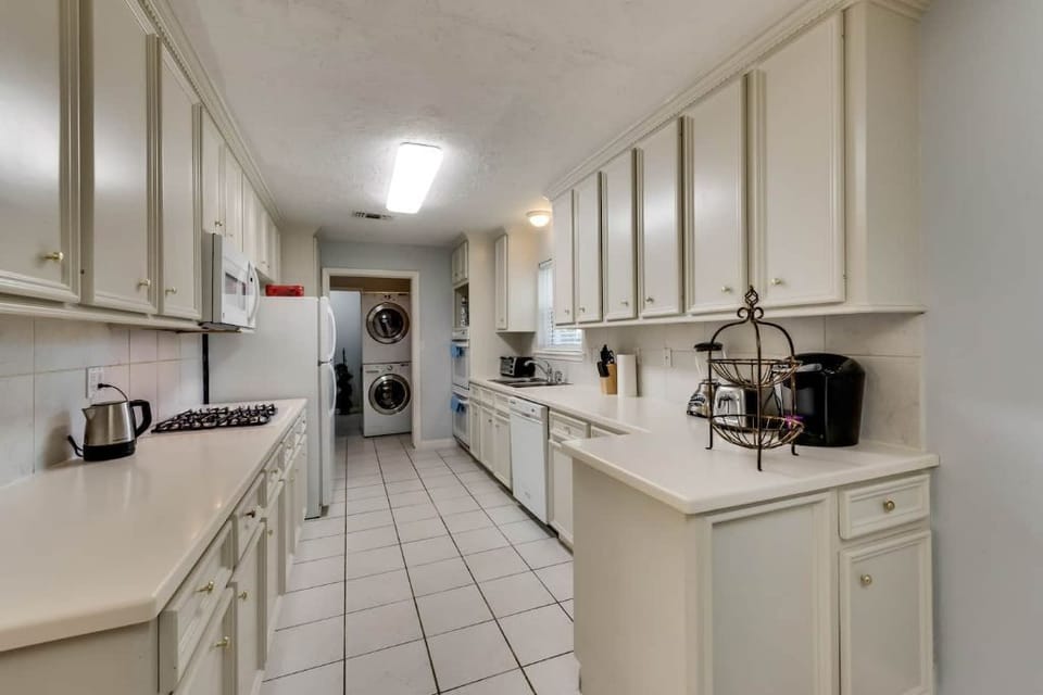 The kitchen area 