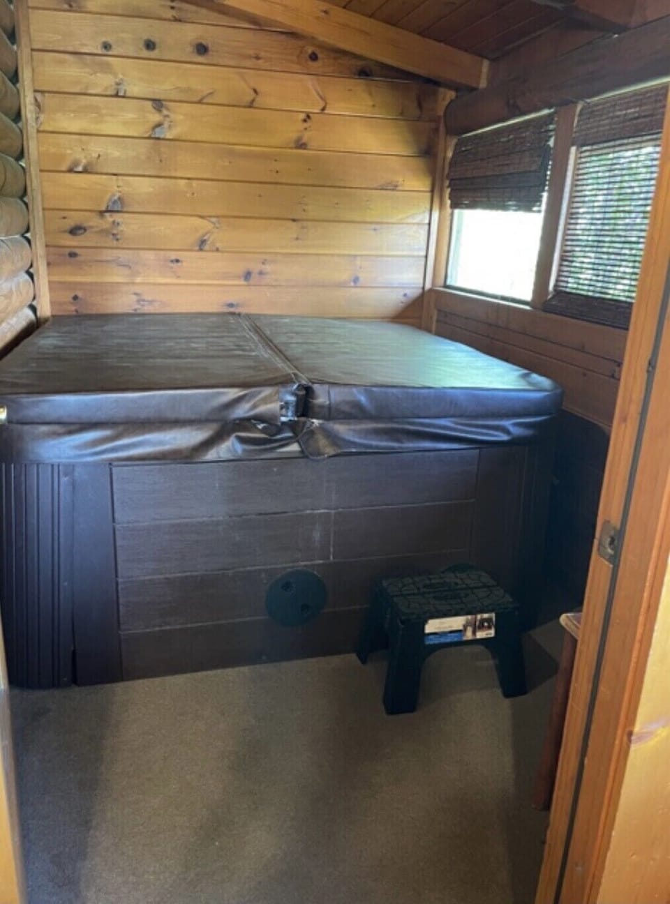 Private hot tub with door off the kitchen