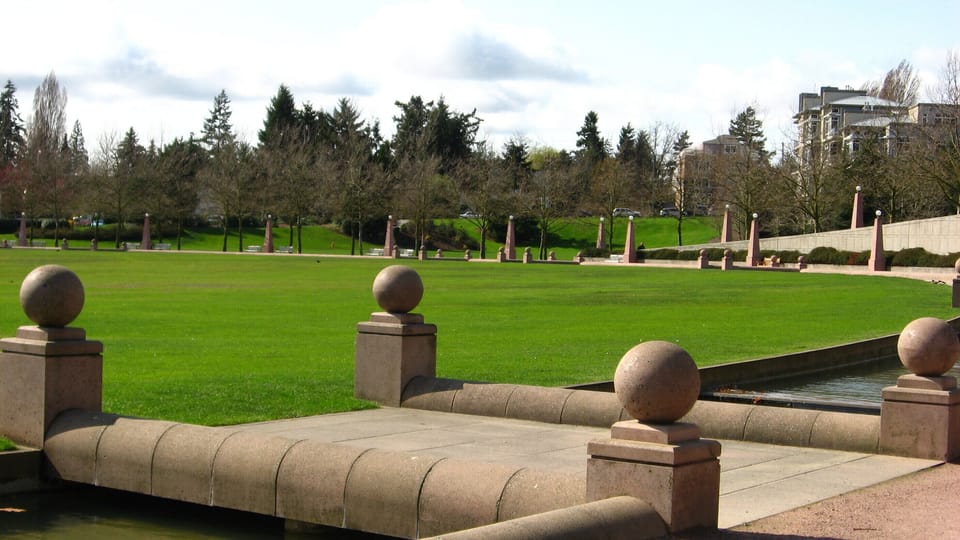 Stroll across open green spaces for an easy outdoor break.