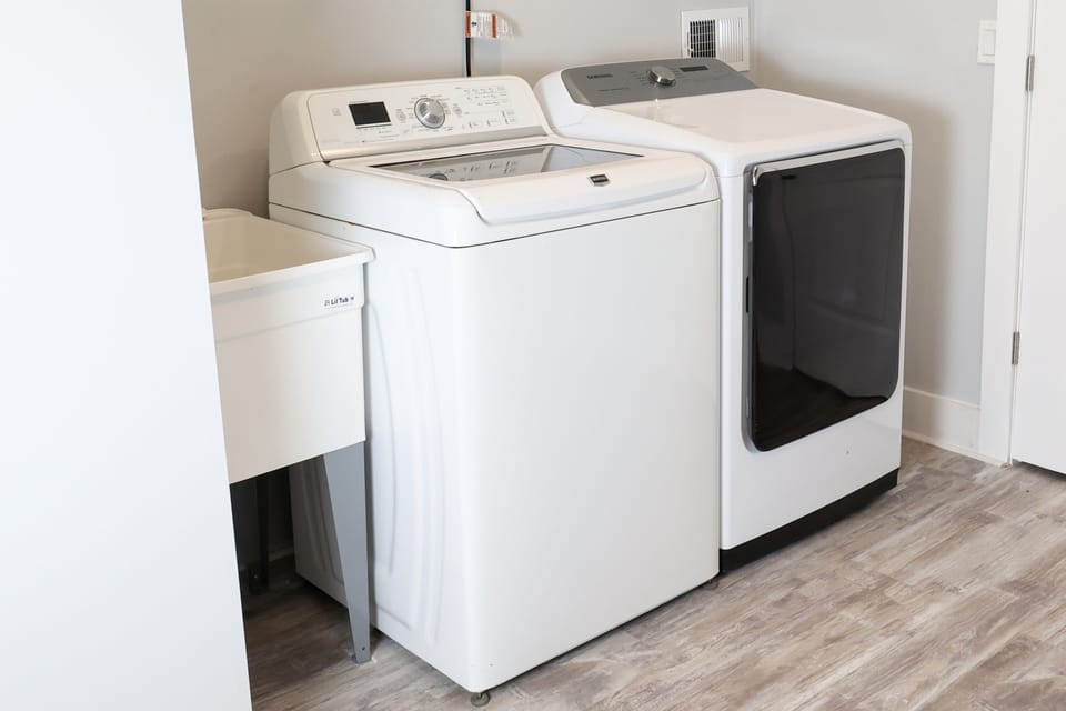 Large washer and dryer for your use.