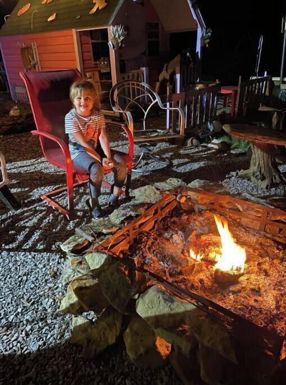 Fire pit to sit and enjoy at night