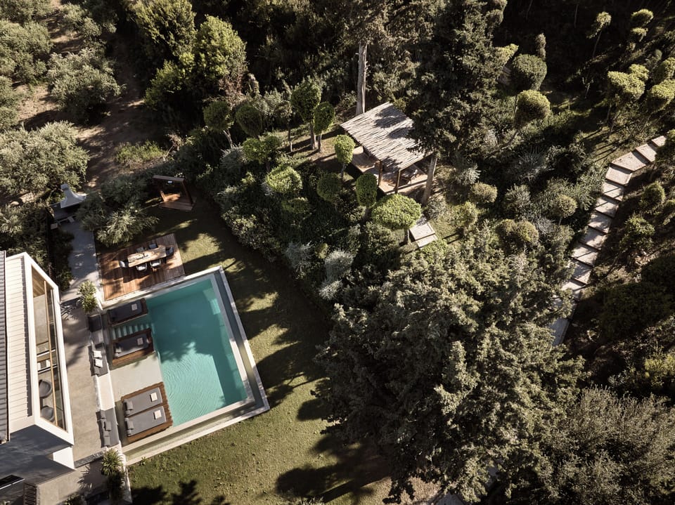 Sophisticated pool surroundings offering a sense of tranquility.