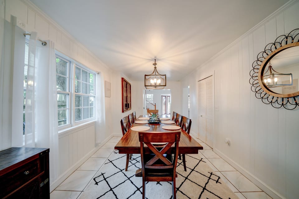 Large dining room with seating for 8