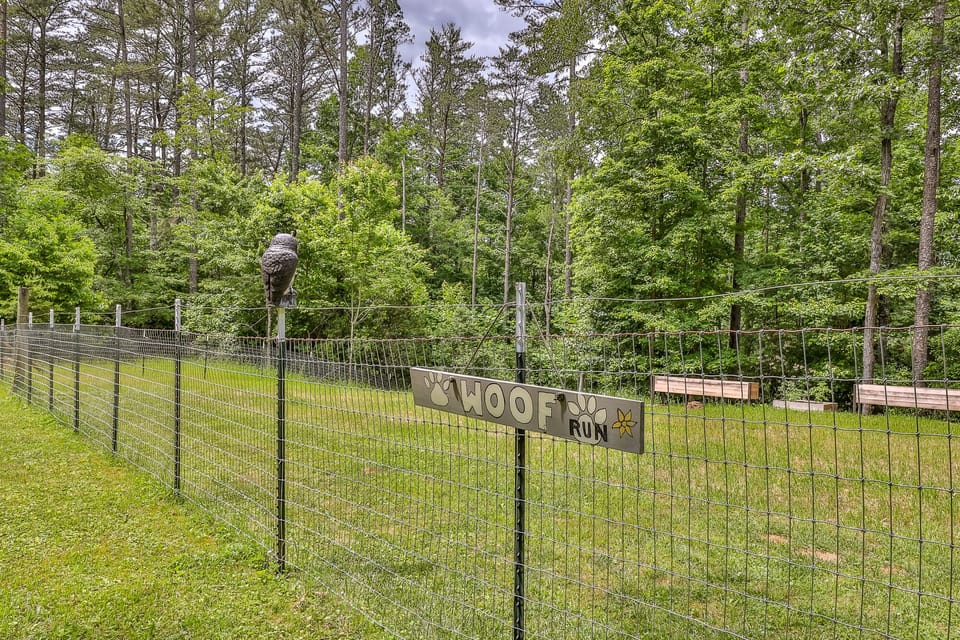 Just under a 1/4 acre fence dog run. 