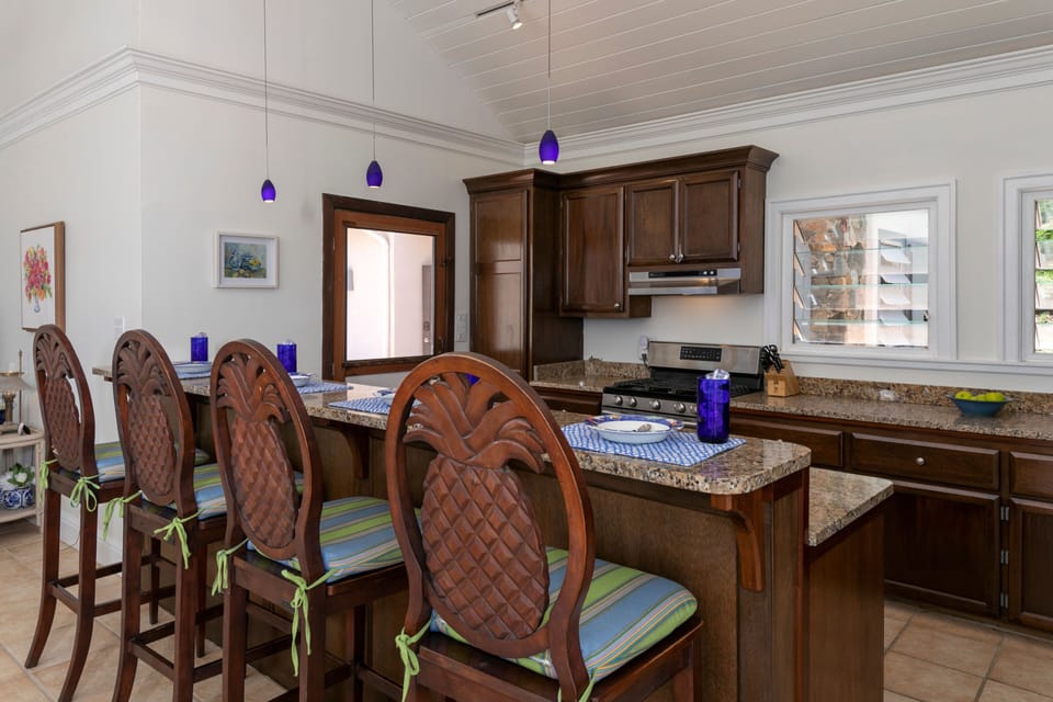 The kitchen has plenty of room for the entire family.