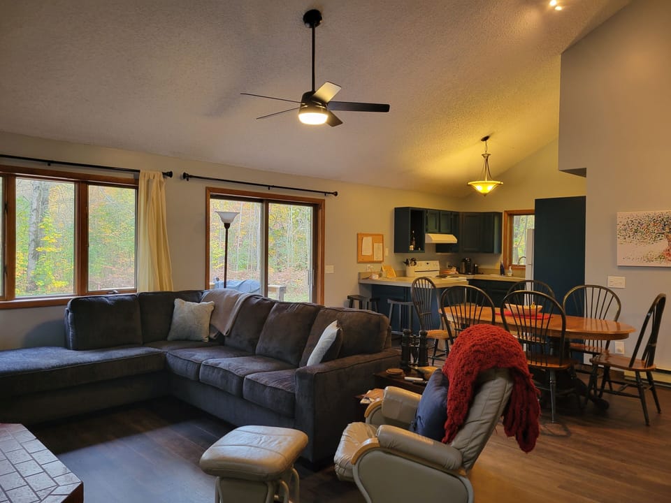 Plenty of room and seating for a movie or watching the game.