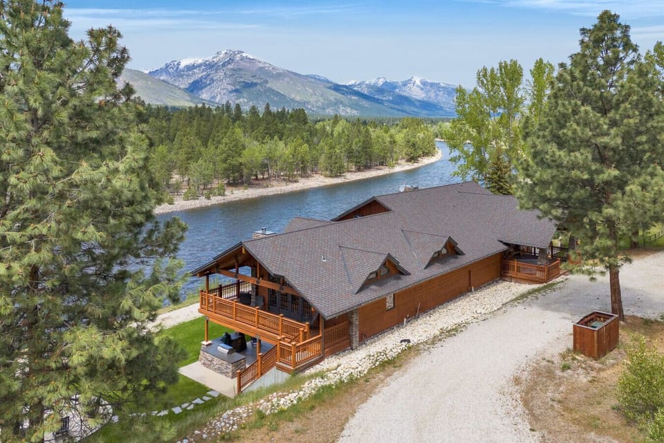 Over the Shoulder view the property and river