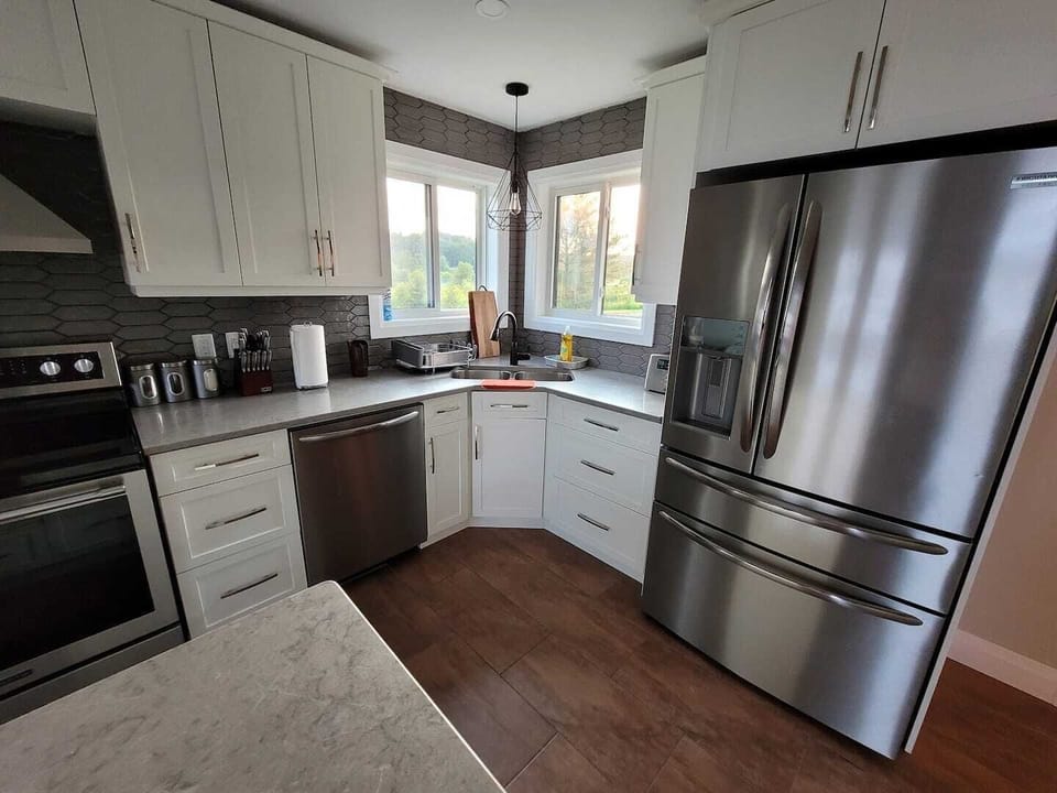 Brand new appliances in the kitchen.