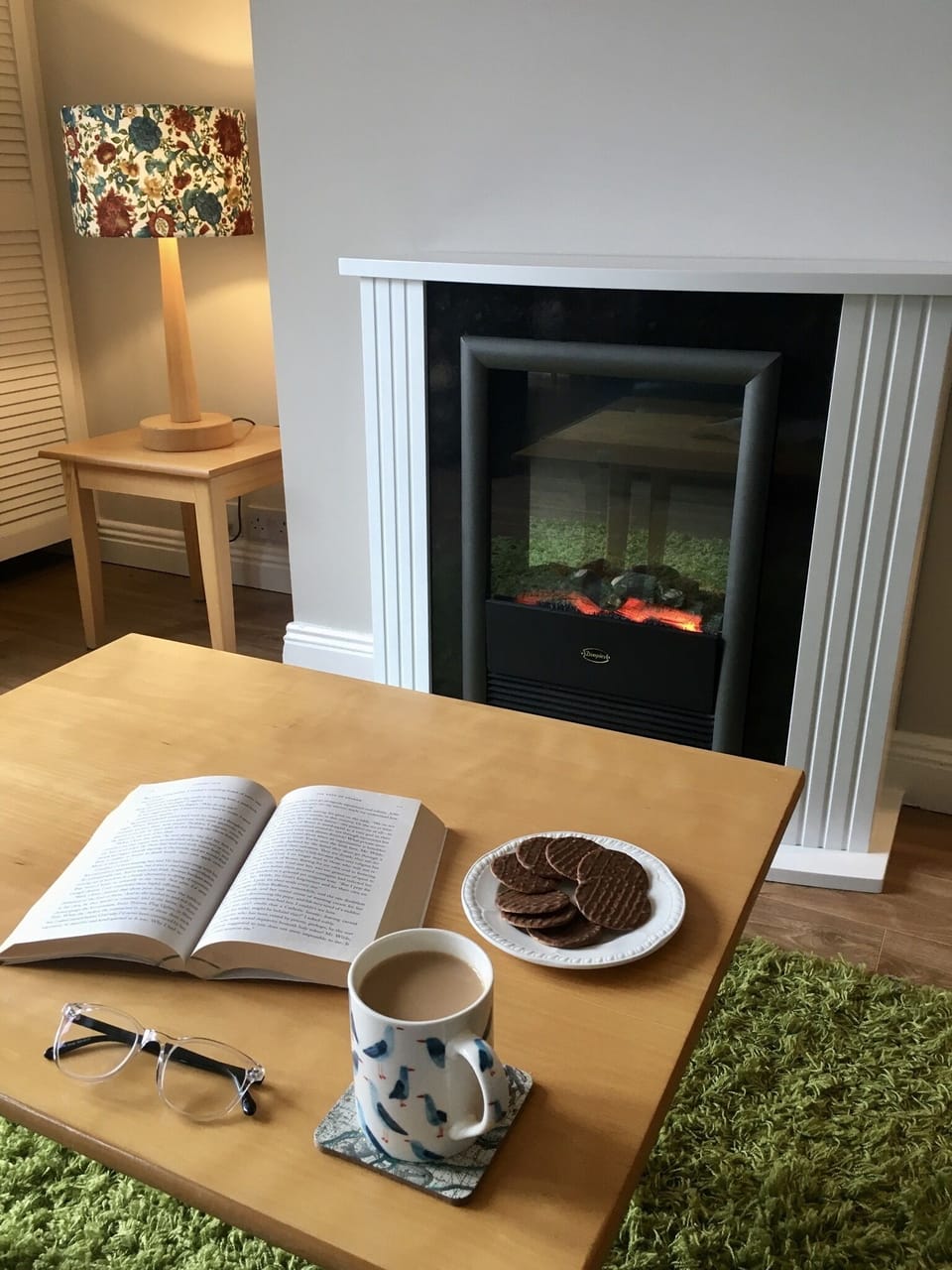 Enjoy a nice cuppa by the fire!