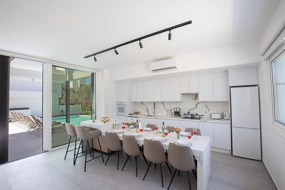 Modern kitchen and dining area