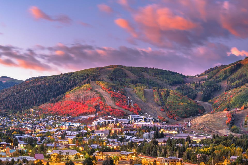 The summer view of Main Street and Park City Mountain Resort in Park City, Utah.