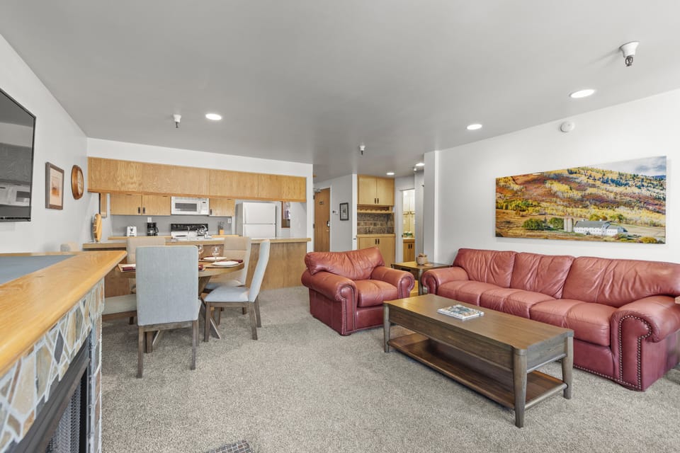 The open concept living area.