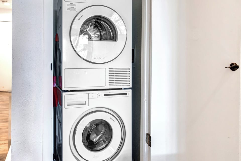 Snow Flower 6 offers a stackable washer and dryer.