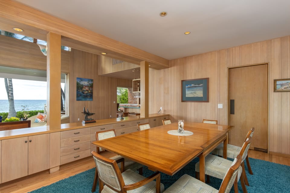 Dining room still has ocean views.
