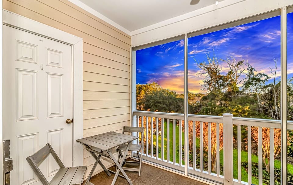 We have a private screened balcony. 