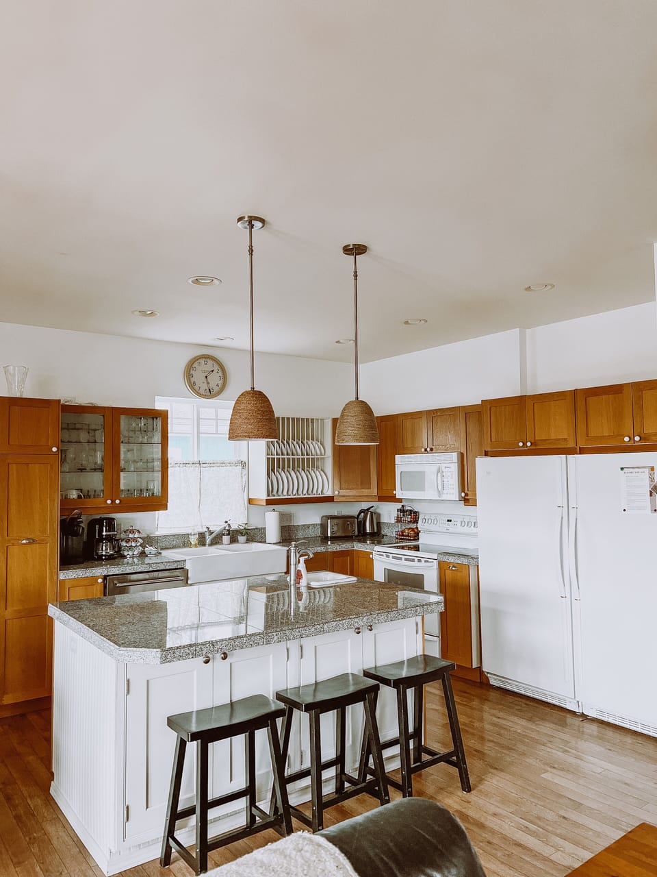 Kitchen with freezer and fridge