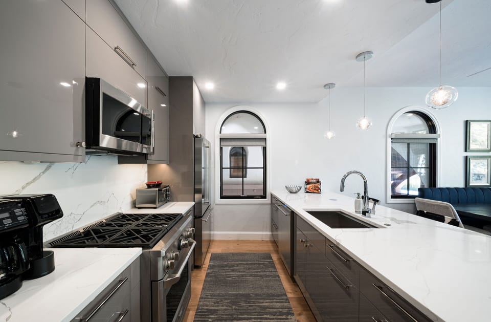 Designer kitchen fully stocked
